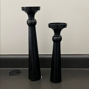 Elegant Black Candle Holders